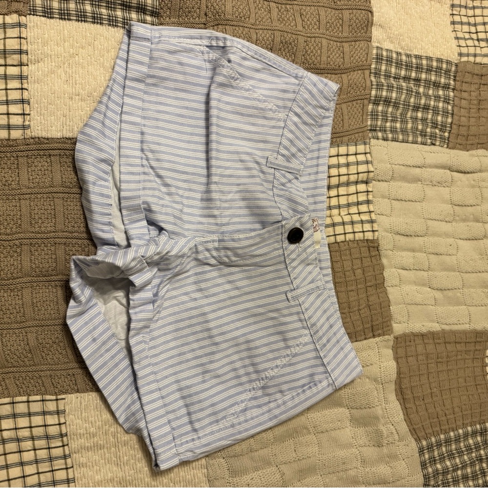 SO Women's Blue Striped Jean Shorts